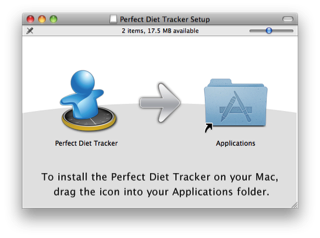 Drag the Perfect Diet Tracker to your Applications folder