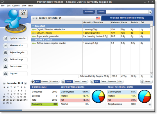 perfect diet tracker software