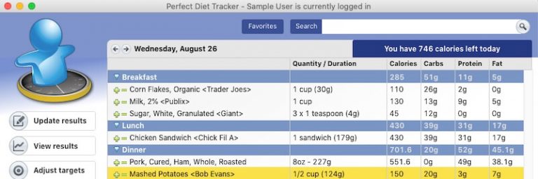 problems registering perfect diet tracker software