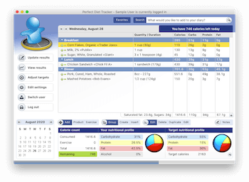 Keep a daily food diary on your Mac, view your progress and nutritional goals at a glance.